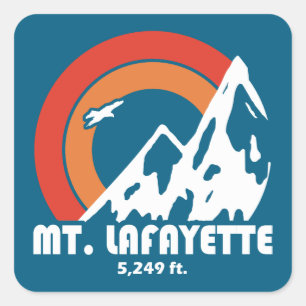 Adesivo Quadrado Mt. Lafayette New Hampshire Sun Eagle