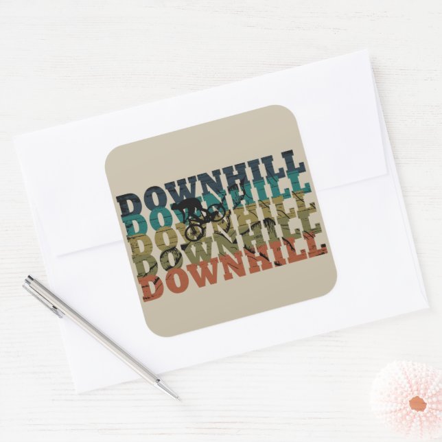Adesivo Quadrado MTB Downhill Bicicleta de Montanha (Envelope)