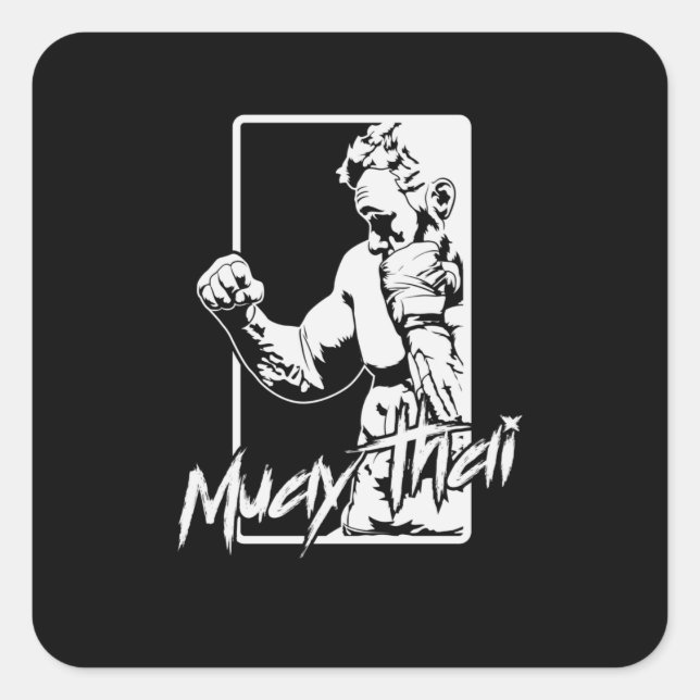 Adesivo Quadrado Muay Thai Boran (Frente)