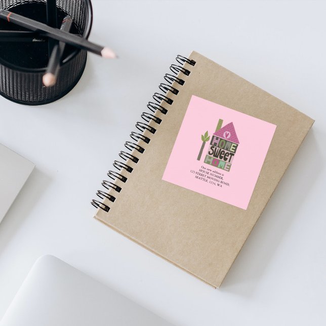 Adesivo Quadrado Mudamos a mudança de endereço e a escrita (Criador carregado)