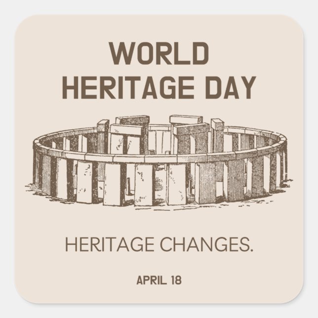 Adesivo Quadrado Mudanças no Patrimônio Mundial 2023 (Frente)