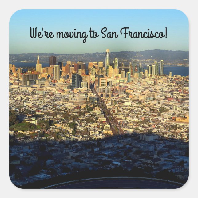 Adesivo Quadrado Mudando para São Francisco Twin Peaks #1 Stickers (Frente)