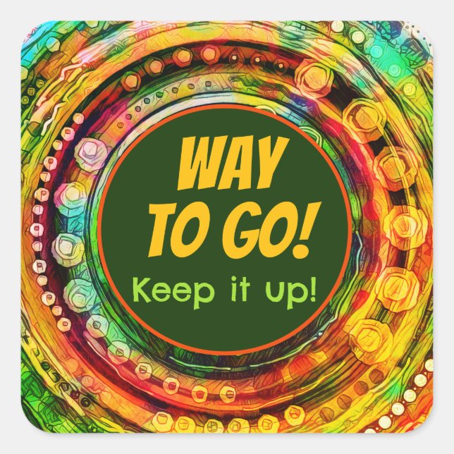 Adesivo Quadrado Muito divertido Professor Colorido (Frente)