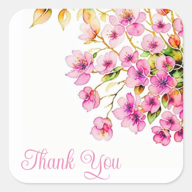 Adesivo Quadrado Muito obrigado. (Frente)