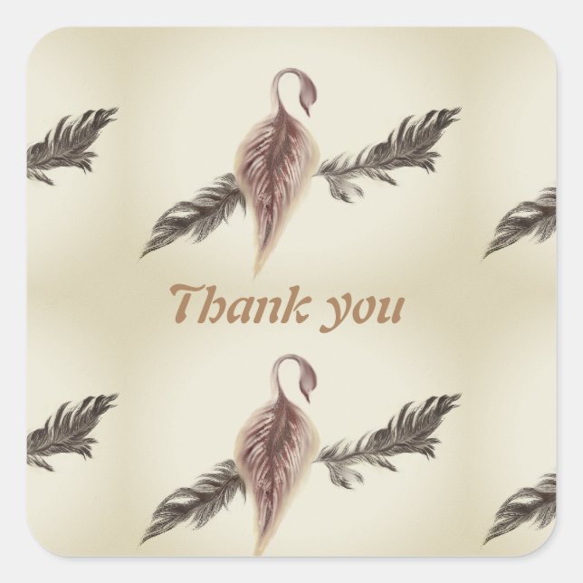 Adesivo Quadrado Muito obrigado. (Frente)