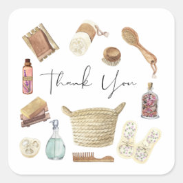 Adesivo Quadrado Muito Obrigado Autoatendimento Envelope Seals