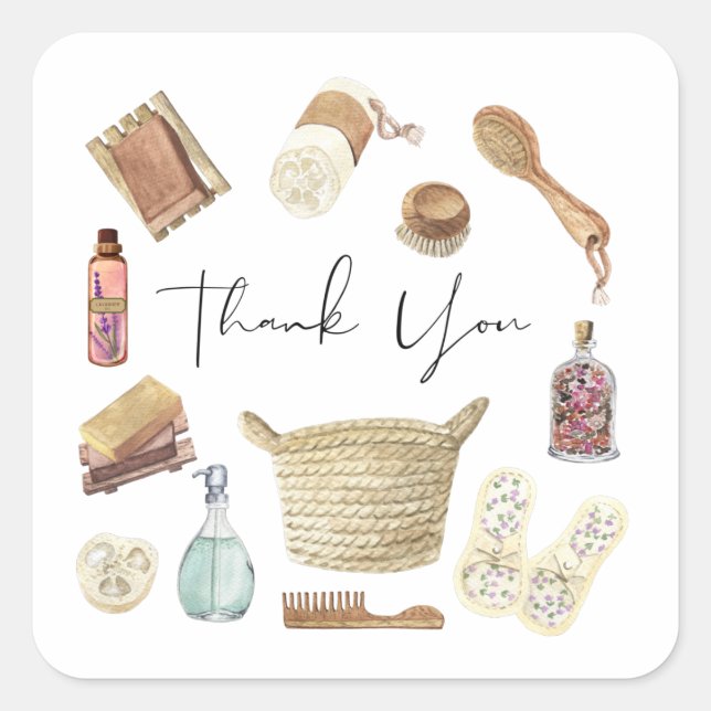 Adesivo Quadrado Muito Obrigado Autoatendimento Envelope Seals (Frente)