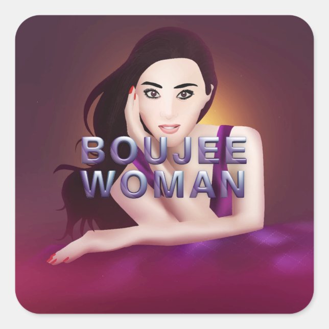 Adesivo Quadrado Mulher Boujee TEE (Frente)