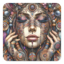 Mulher com Elaborada Ornamentação Baseada em Triba