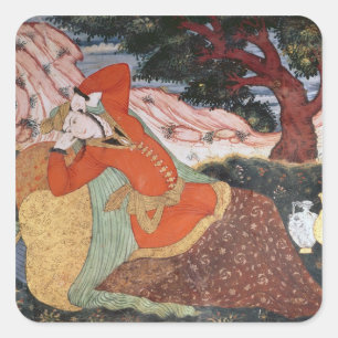 Adesivo Quadrado Mulher da corte de Shah Abbas mim, 1585-1627