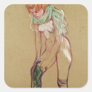 Adesivo Quadrado Mulher de Henri de Toulouse-Lautrec   que levanta