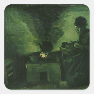 Adesivo Quadrado Mulher do camponês de Vincent van Gogh pela