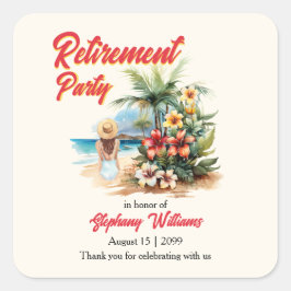 Adesivo Quadrado Mulher do Partido da Reforma das Mulheres Praia Al