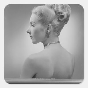 Adesivo Quadrado Mulher elegante