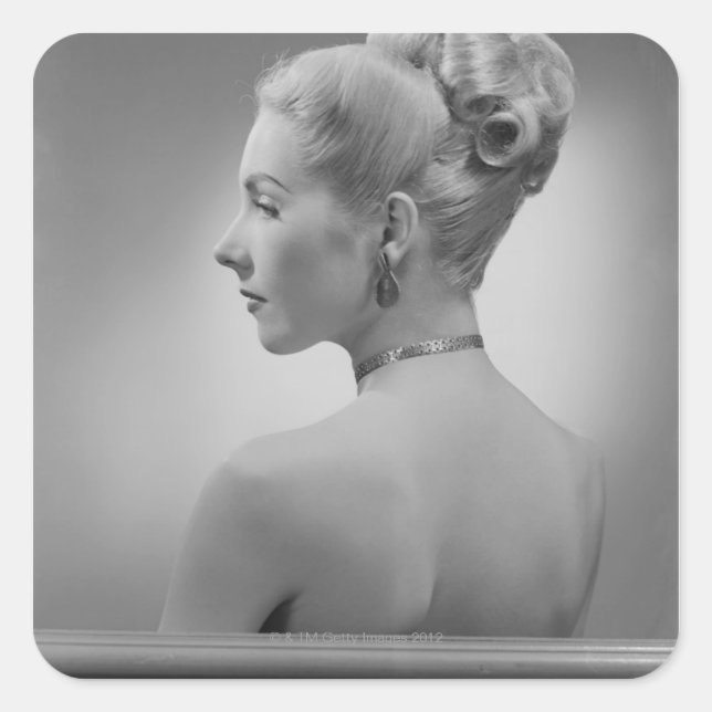 Adesivo Quadrado Mulher Elegante (Frente)