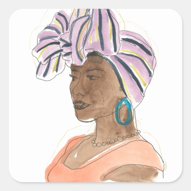 Adesivo Quadrado Mulher Forte e Bonita (Frente)