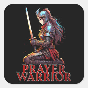 Adesivo Quadrado Mulher Guerreira do Cristo 2 Timothy 2:3 Christian