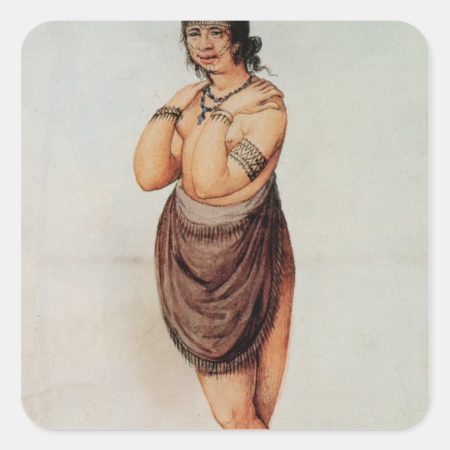 Adesivo Quadrado Mulher indiana (Frente)