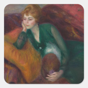 Adesivo Quadrado Mulher jovem em verde, William James Glackens