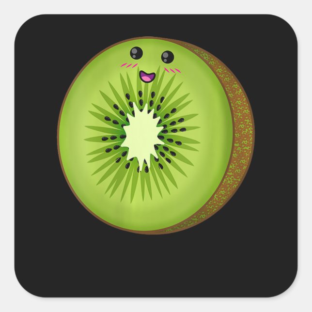 Adesivo Quadrado Mulher Kiwi Comida de fantasia Fruta de Halloween  (Frente)