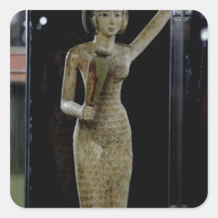 Adesivo Quadrado Mulher portadora de ofertas de carregando de água