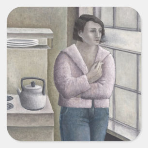 Adesivo Quadrado Mulher que fuma 1996