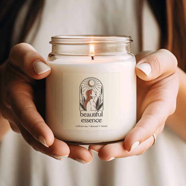 Adesivo Quadrado Mulher sai da Lua Arca Lua CUIDADO Bem-estar Dia S (Criador carregado)