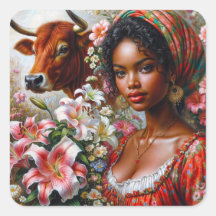 Mulher Taurus com Bull Floral