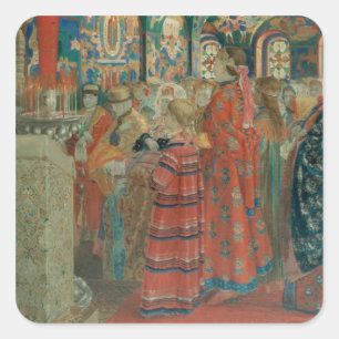 Adesivo Quadrado Mulheres do século XVII do russo na igreja