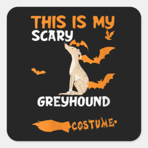 Adesivo Quadrado Mulheres Greyhound Brindle Figurume Halloween preg