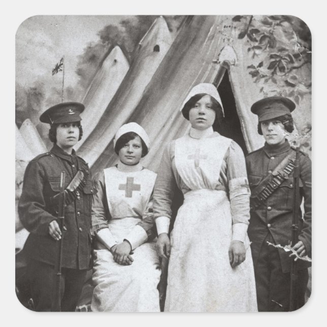 Adesivo Quadrado Mulheres na Guerra, 1914-18 (Frente)