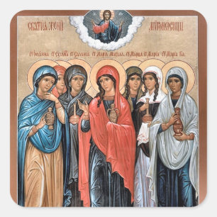 Adesivo Quadrado Mulheres Ortodoxas Mirroforas Santíssimas Ícone   