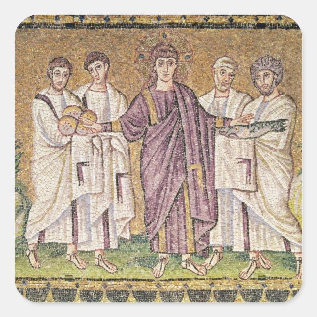 Adesivo Quadrado Multiplicação do Pão e dos Peixes (Frente)