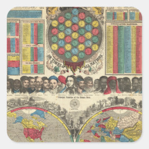 Adesivo Quadrado Mundo em uma vista