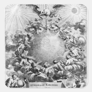 Adesivo Quadrado Mundus Subterraneus por Athanasius Kircher