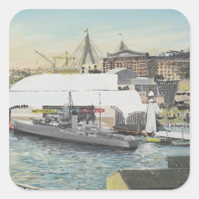 Adesivo Quadrado Museu marítimo de Sydney do balcão do hotel. 1998 (Frente)