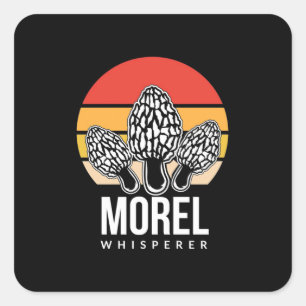 Adesivo Quadrado Mushroom Hunter Morel Whisperer