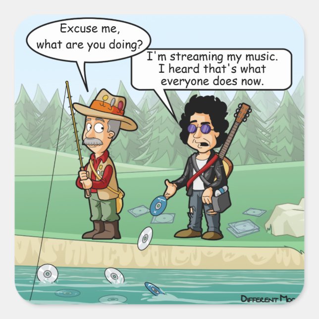 Adesivo Quadrado Music Streaming Engraçado Pun 20 Stickers Quadrado (Frente)