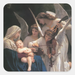 Adesivo Quadrado Música da Vintagem dos Anjos