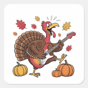 Adesivo Quadrado Música de concerto elétrico de guitarra na Turquia