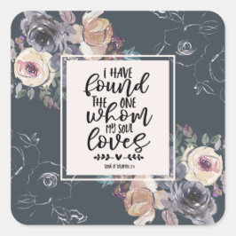 Adesivo Quadrado Música de Salomão 3:4 Encontrei o One Floral