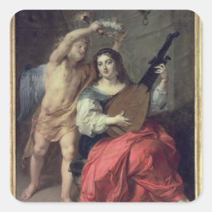 Adesivo Quadrado Música e amor, 1652
