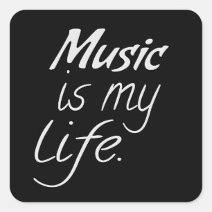 Adesivo Quadrado Música é Minha VIDA