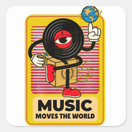 Adesivo Quadrado Música Move A Arte Vintage Mundial