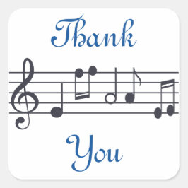 Adesivo Quadrado Música Obrigado Sticker