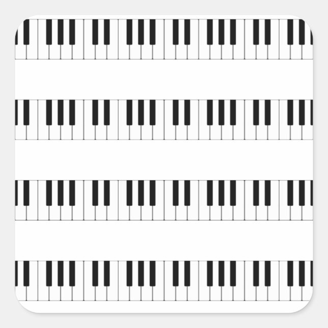 Adesivo Quadrado Música: Padrão do teclado do Piano (Frente)