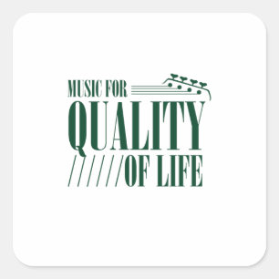 Adesivo Quadrado Música Para Qualidade De Vida