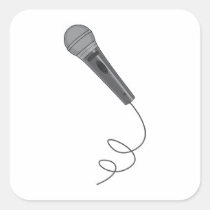 Adesivo Quadrado Música sadia audio do ~ de Mike do microfone