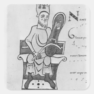 Adesivo Quadrado Músico que joga um crouth