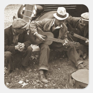 Adesivo Quadrado Músicos da rua, Maynardville, Tennessee, 1935